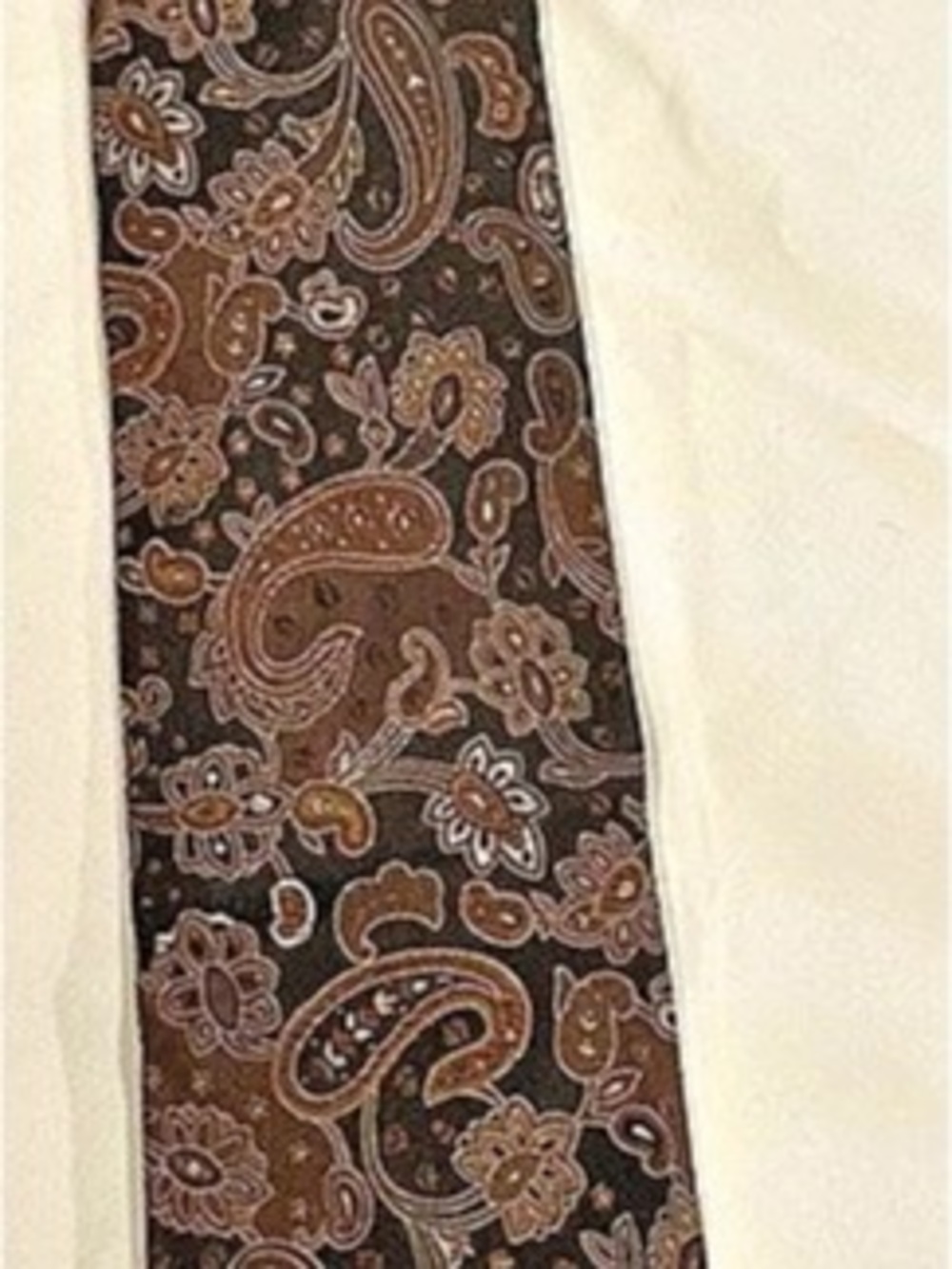 Geoffrey Beene Paisley Tie in Brown Like New
